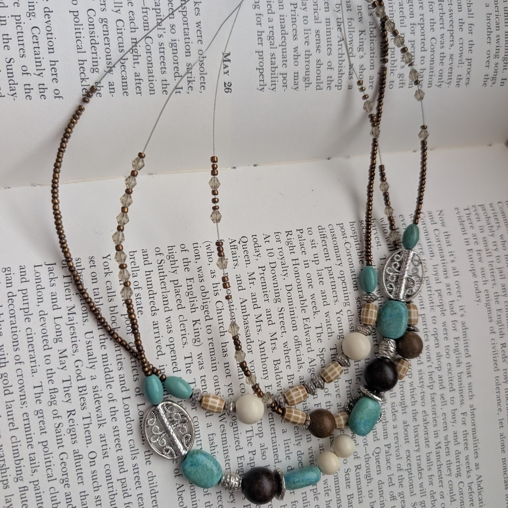 Vintage Multi-Layered Beaded Necklace - Picture 8 of 9